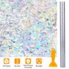 17.7x157.4in Window Film Rainbow Window Cling 3D Decorative Window Decal Window Sticker Non-adhesive
