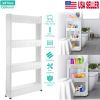 iMounTEK 4 Tiers Slim Storage Cart Mobile Rolling Shelf Unit Narrow Space Shelf for Kitchen Bathroom Pantry Laundry Garage Office