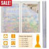 17.7x157.4in Window Film Rainbow Window Cling 3D Decorative Window Decal Window Sticker Non-adhesive