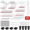 240Pcs Pegboard Hooks Assortment Garage Pegboard Accessories Organizer Kit 1/8 and 1/4 inch Peg Board Hooks for Organizing Various Tools