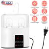 Electric Baby Milk Bottle Warmer fit for 2 Bottle Fast Milk Warmer Formula Warmer with 4 Heating Modes Adjustable Temperature Display Screen 24H Therm