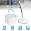 Spin Mop and Bucket with Wringer Set Flat Floor Mop with Clean and Dirty Water Separate System 2 Replaceable Reusable Washable Microfiber Mop Pads