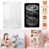 360° Rotating Makeup Organizer Clear Cosmetic Storage Rack Transparent Jewelry Display Box Case with 4 Trays One 17-Slot Top Shelf