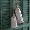 Set of Two Whitewashed Metal Bells