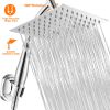 8Inch Square Shower Head High Pressure Rain Stainless Steel Rainfall Shower Head Polished Chrome Ultra-Thin Water Saving