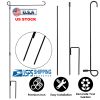 Garden Flag Stand Flagpole Weatherproof Wrought Iron Coated Yard Flag Holder For Yard Flag Party Banner Fits 11.8x17.7in Flag