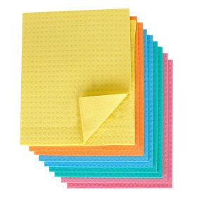 10Pcs Dish Cleaning Cloth Reusable Wood Pulp Cotton Sponge Kitchen Wipe Rags No Odor Absorbent Quick Dry Dish Hand Towel