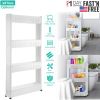 iMounTEK 3 Tiers Slim Storage Cart Mobile Rolling Shelf Unit Narrow Space Shelf for Kitchen Bathroom Pantry Laundry Garage Office