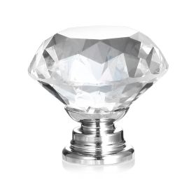 12Pcs Crystal Glass Knobs Cabinet Knobs 30mm Diamond Shape Drawer Pulls Handles Dresser Cupboard Wardrobe Knobs