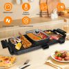 2 in 1 Electric Hot Pot with Grill 2800W Smokeless Non-Stick Korean BBQ Grill Shabu Shabu Hot Pot Combo with Independent Temperature Control 5 Gears F