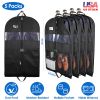5 Packs Garment Bags Breathable Suit Bag Washable Clothes Cover Protector with Handles for Suits Coat Shirts T-shirts Jackets Dress for Adults Childre