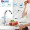 Kitchen Sink Faucet Two Handle One-Hole Basin Hot Cold Mixer Tap Brass Construction Chrome Finish UK Standard