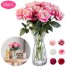 10 Pcs Artificial Rose Simulation Fake Flowers(LightPink)