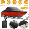 Boat Cover 210D Waterproof Dustproof Trailerable Boat Protector UV Resistant Cover For 17-19FT V-Hull Tri-Hull Runabout Boat