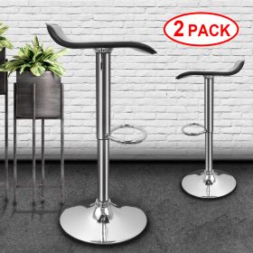 iMounTEK 2Pcs Bar Stool 360° Swivel PU Leather Chair Air Lift Height Adjustable Pub Home Black