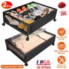 2Pcs Under Bed Storage Containers with 360° Rotatable Wheels Visible Dustproof Cover Under Bed Drawer with Clear Window Bedroom Storage Organizer