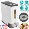 25LBS Vertical Rice Dispenser With Dustproof Lid Large Capacity Grain Storage Container With Measuring Cup Built-In Fresh Box For Kitchen Pantry Count