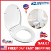 Oval Shaped Toilet Seat with Grip-Tight Seat Bumpers Heavy-Duty Quiet-Close Quick-Release Easy Cleaning White UK