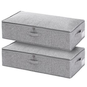 29.9x15x6.7in under Bed Storage Bin Box Foldable Zipped Bag Organizer Container Case for Clothes Blankets Set Of 2