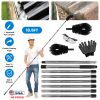 10.5FT Gutter Cleaning Brush With Telescoping Handle Rain Gutter Cleaner Extendable Gutter Cleaning Tool From The Ground with 2 Angled Brushes Anti-sl