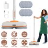 Dual Motor Cordless Spin Mop Self-Propelled Floor Cleaner with 6 Microfiber Pads 2 Speeds 900ML Water Tank One Click Spraying Headlight for Multiple F