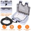 Double Outdoor Socket IP66 Waterproof 13A 2 Gang UK Plug Twin Switched Double Socket Electrical Wall Outlet Socket Box w/ 32.8ft Extension Cable