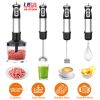 1000W 5 In 1 Immersion Hand Blender Stainless Steel Hand Mixer with 12 Speeds Turbo Mode Food Processor with 20Oz Beaker 17Oz Chopper Whisk Milk Froth