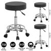 Round Bar Stool Height Adjustable Salon Stools Leather Swivel Rolling Chair with Casters 275LBS Load Bearing for Kitchen Bar Dining Office