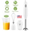 3-In-1 Immersion Hand Blender Multifunctional Stick Blender Mixer Grinder W/ Stirring Steel Blades 600ml Mixing Beaker Milk Frother Egg-Whisk For Baby