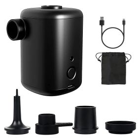 Portable Electric Air Pump for Inflatables Air Mattress Raft Bed Boat Pool Vacuum Storage Bag Quick Inflate Deflate USB Rechargeable Pump