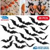 28pcs Halloween Bats 3D Decoration Bats Halloween Party Supplies Scary Bat Sticker Halloween Eve Decor Bat Wall Decals Stickers Scary DIY Flying Bats