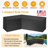 106.3x106.3x35.4inches Outdoor L Shape Sofa Covers Water Resistant Dustproof Furniture Covers Sectional Sofa Protectors Table Chair Cover Garden Patio