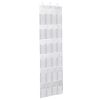 Over the Door Shoes Rack 24-Pocket Crystal Clear Organizer 6-Layer Hanging Storage Shelf for Shoes Slippers Small Toys Closet Cabinet