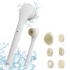 Electric Bath Brush Body Scrubber Rechargeable Massaging Spin Brush with 6 Shower Brush Heads 3 Rotating Modes Extended Handle