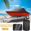 Boat Cover 210D Waterproof Dustproof Trailerable Boat Protector UV Resistant Cover For 17-19FT V-Hull Tri-Hull Runabout Boat