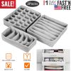 3 Pack Sock Organizer Box Foldable Damp Proof Storage Drawers Multi-cells Underwear Tie Container for Wardrobe Closet Cabinet