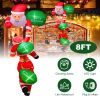 8FT Climbing Inflatable Santa Claus with Light Hanging Blow Up Christmas Inflatable Indoor Outdoor Christmas Decorations 3 Santa Claus 3 Merry Christm