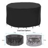 73x43in Circular Table Cover 4-Seat UV Water Resistant Outdoor Furniture Protector For Small Round Table Chairs Set