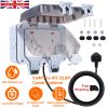 Double Outdoor Socket IP66 Waterproof 13A 2 Gang UK Plug Twin Switched Double Socket Electrical Wall Outlet Socket Box w/ 16.4ft Extension Cable