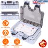 Double Outdoor Socket IP66 Waterproof 13A 2 Gang UK Plug Twin Switched Double Socket Electrical Wall Outlet Garden Socket Box w/ Lockable Covers