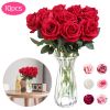 10 Pcs Artificial Rose Simulation Fake Flowers(Red)