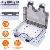 Double Outdoor Socket IP66 Waterproof 13A 2 Gang UK Plug Twin Switched Double Socket Electrical Wall Outlet Garden Socket Box w/ Lockable Covers