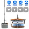Spin Mop and Bucket System Includes Dual Compartment Mop Bucket 4Pcs Thick Washable Microfiber Mop Pads for Home Cleaning