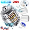 20 Stage Shower Filter for Hard Water Water Softener Shower Head Filter with 2 Replaceable Cartridges for Removing Chlorine and Harmful Substance