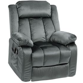 HOMCOM Power Lift Recliner Chair for Elderly, Electric Lift Chair with Massage and Heat, Remote Control, Gray