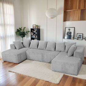 Modular U-Shaped Sectional Sofa,130-inch 4-Seater Chaise Lounge with Reversible Design