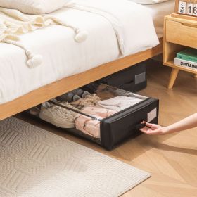 Set of 2 Under-Bed Rolling Storage Container with Transparent Cover, Versatile Space-Saving Design