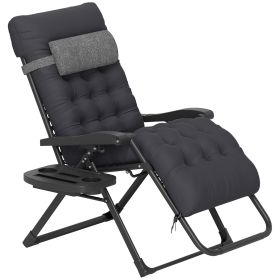 Outsunny Zero Gravity Recliner Chair with Cup Holder Cushion Foldable Black
