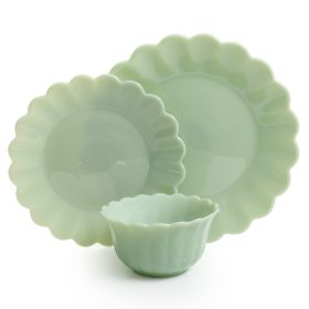 Timeless Beauty Jade Glass 3-Piece Dinnerware Set