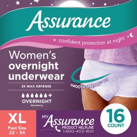 (4 pack) Women's Overnight Incontinence & Postpartum Underwear, XL , Ultimate Absorbency (16 Count)